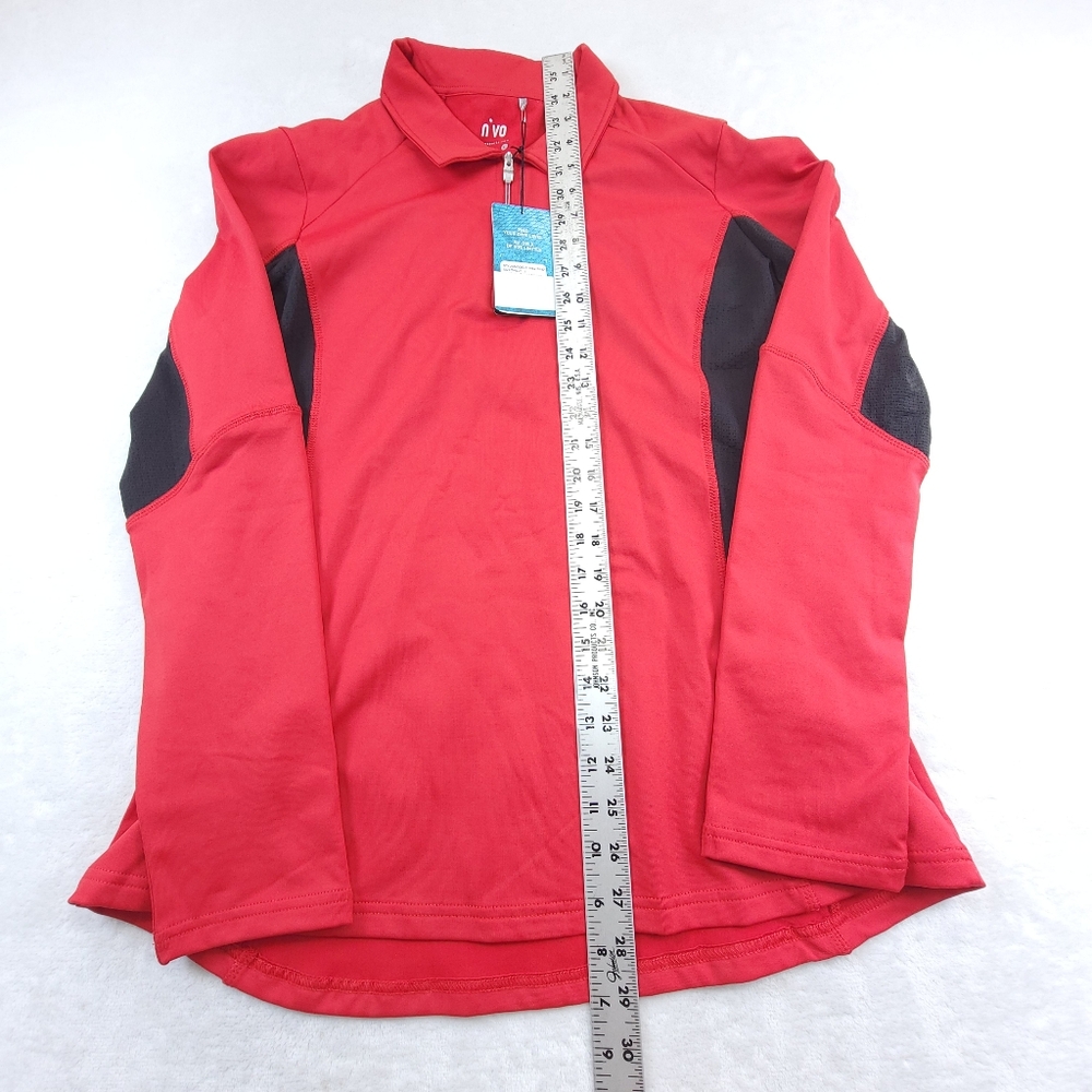N'Vo Womens 1/4 Zip Long Sleeve Shirt Pullover Size Large Red UPF 40+ NWT - Picture 7 of 7